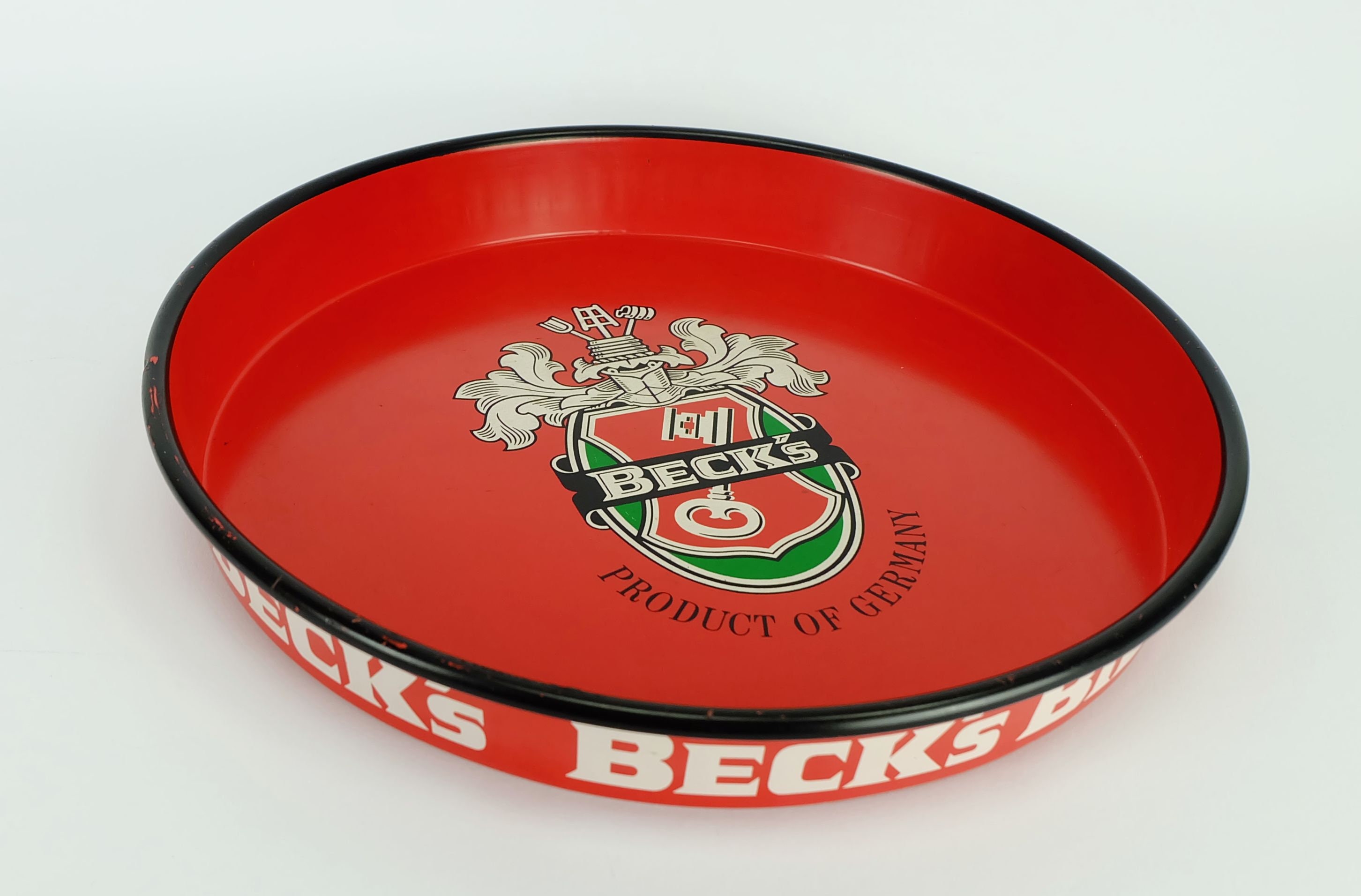 very nice old vintage beck's beer TRAY serving tray 1960s 1970s collectible