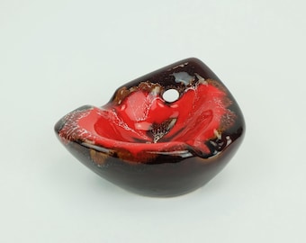 french mid century vintage ceramic BOWL vallauris drip glaze organic shape 1960s 70s