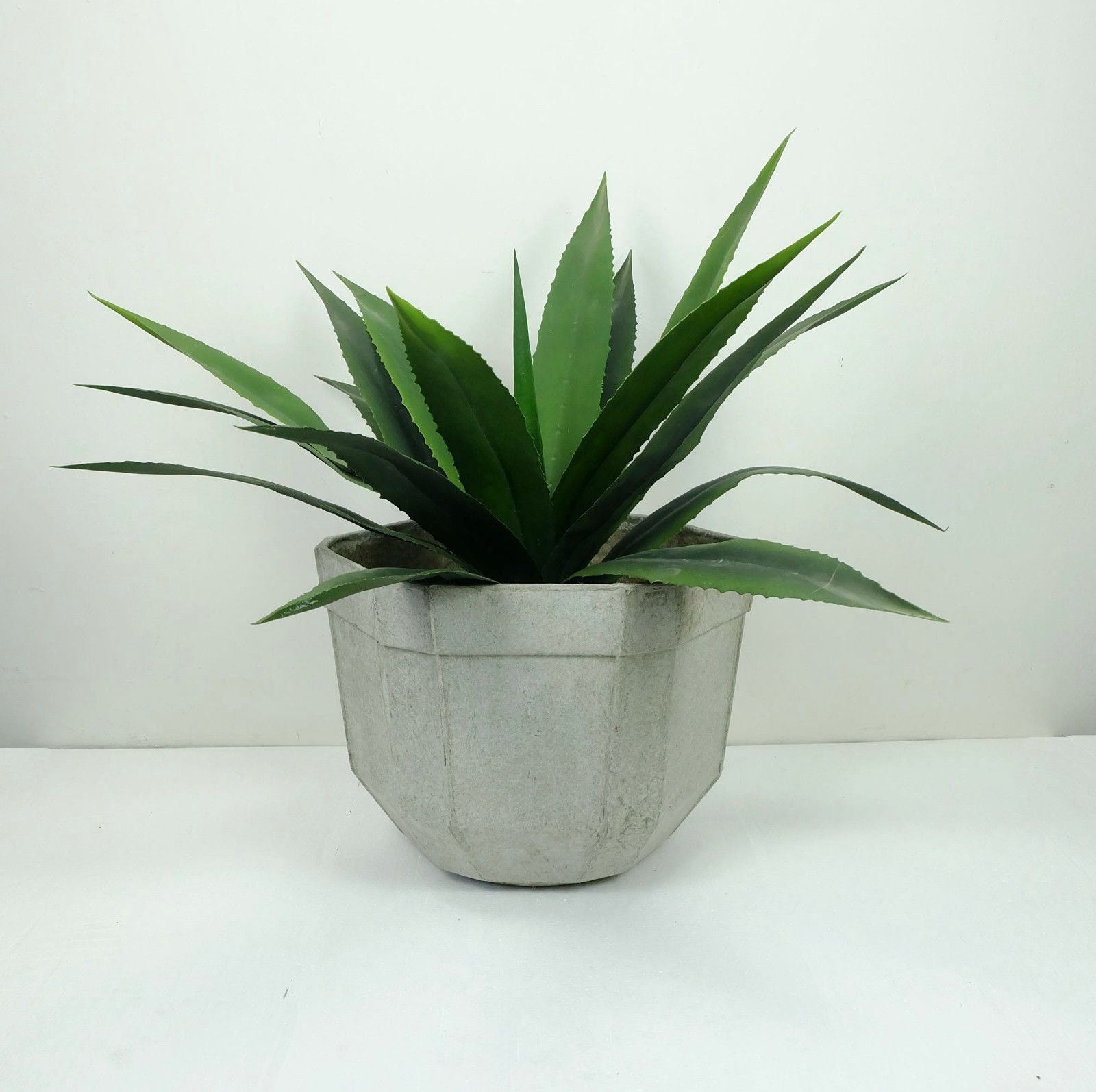large vintage mid century eternit PLANTER stone grey fiber cement hexagonal