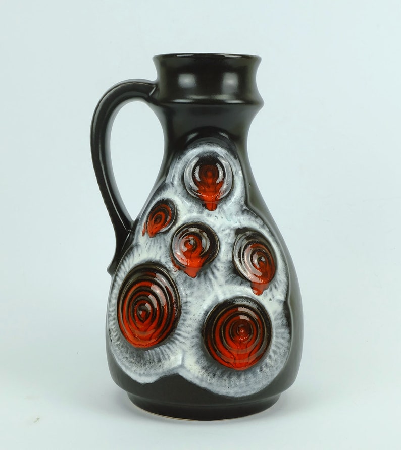 1960 s vintage retro VASE jug circle pattern  bay keramik  