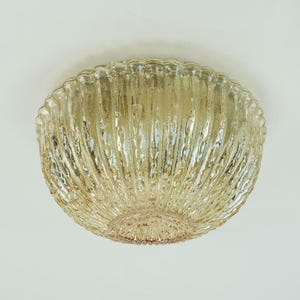 glashuette limburg CEILING LIGHT model A668 2982 amber glass structured glass 1970s ceiling fixture flush mount