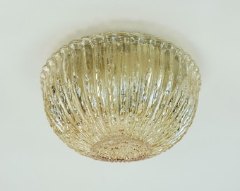 glashuette limburg CEILING LIGHT model A668 2982 amber glass structured glass 1970s ceiling fixture flush mount