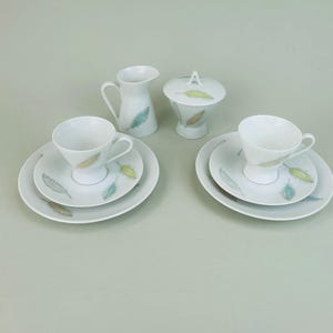 8-piece MOCHA SET rosenthal form 2000 raymond loewy decor falling leaves