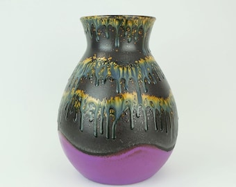 vintage west german mid century vase dumler & breiden vase model 122/30 with rare colorful pattern