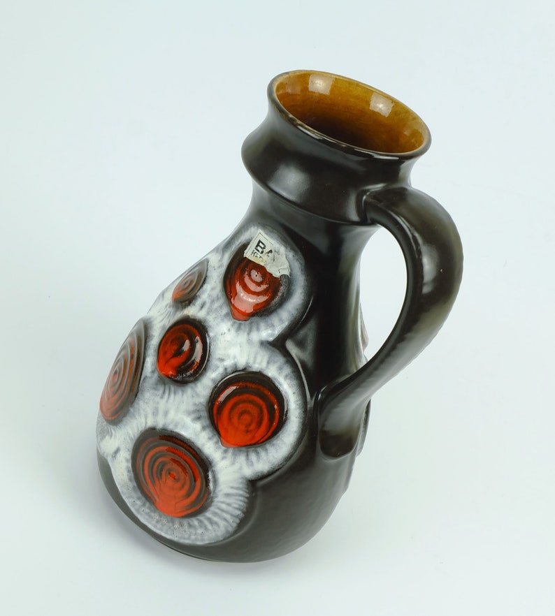1960 s vintage retro VASE jug circle pattern bay keramik 1960 s vintage retro VASE jug circle pattern bay keramik