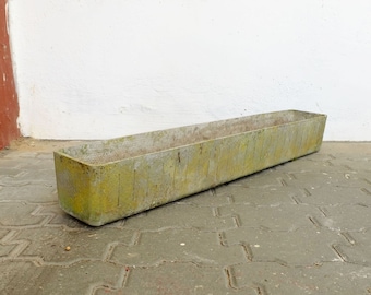 no 1 of 2 - rectangular 39" mid century fiber cement PLANTER willy guhl era