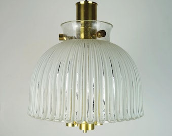 large limburg mid century PENDANT LIGHT model P 239 a 4168 glass and brass 1960s 1970s