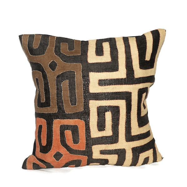 Mixed colors Kuba Cloth Cushion Cover/Pillow case. Authentic Congo raffia palm fibers. Home/ Office decor Gifts, Ready to Ship Worldwide