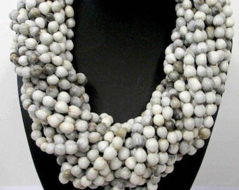 Zulu Seed Bead Necklace, African Imfibinga Jewelry, Handmade South Africa