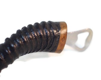 Polished Springbok /Antelope Horn Bottle Opener. Original /Authentic African Springbuk horns Barware . ±25cm long, Dark Grey to black.