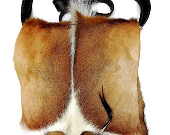 Antelope Leather Sling Bag, African Furs Handbag