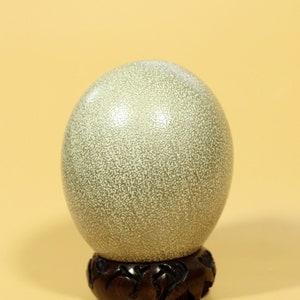 Glazed Ostrich Egg Art Decor. Handmade South African Handcrafted housewarming/anniversary/wedding gifts comes with a Carved Wood ring Stand
