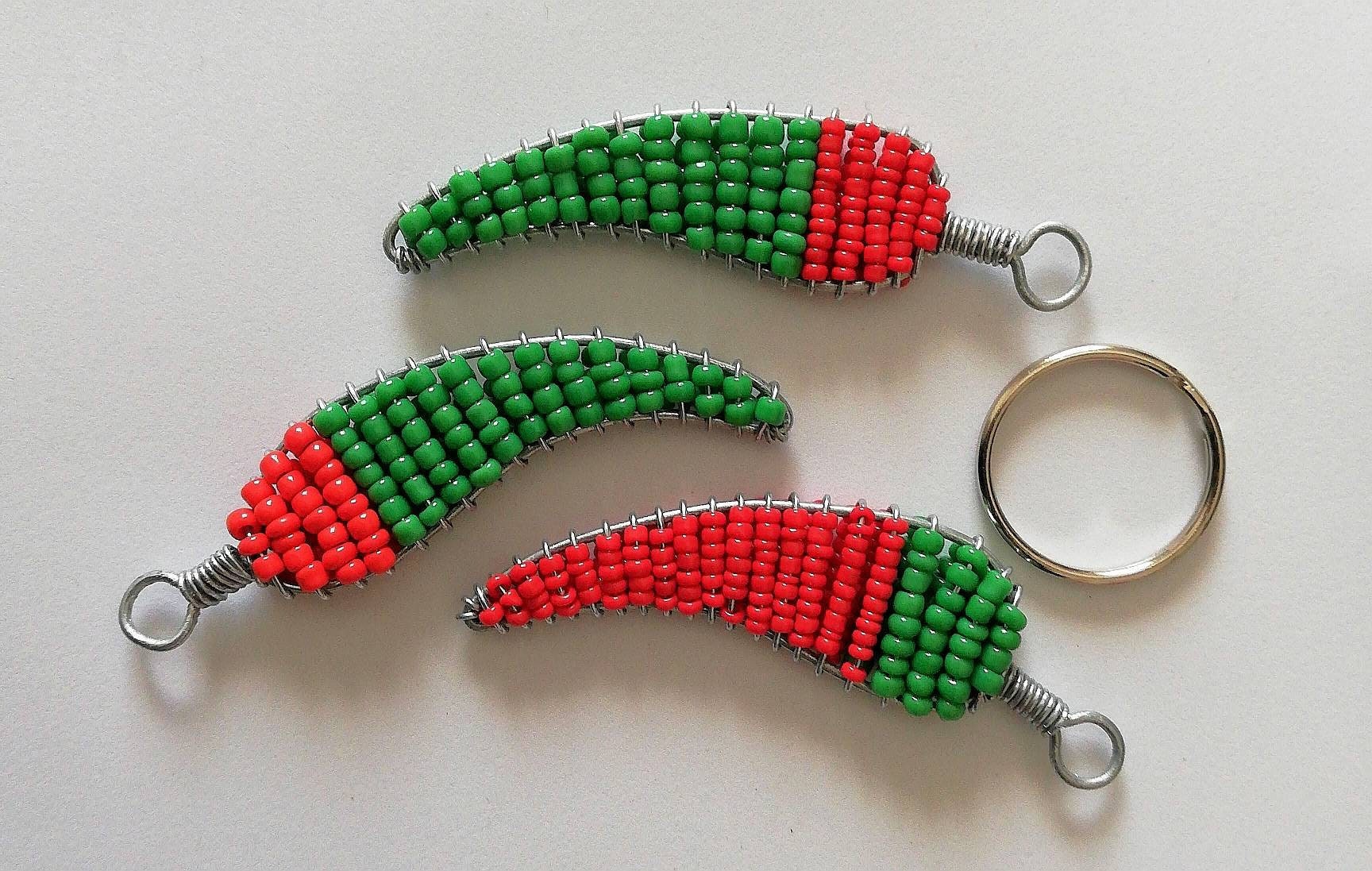 Handmade Beaded Chilli Pepper Keychain: South African Keyring - Etsy