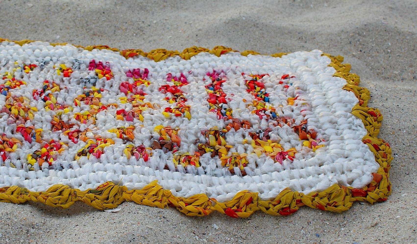 Recycled Plastic Hand Wooven Door Mat. Mixed colors Yellow Etsy