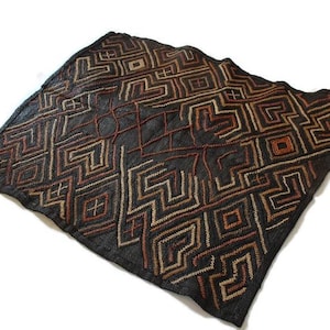 Black and Brown Kuba Clothe Wall Decor Housewarming gift. Dining room table centerpieces. Raffia/Bogolan Home or Office Decor. Ships Express