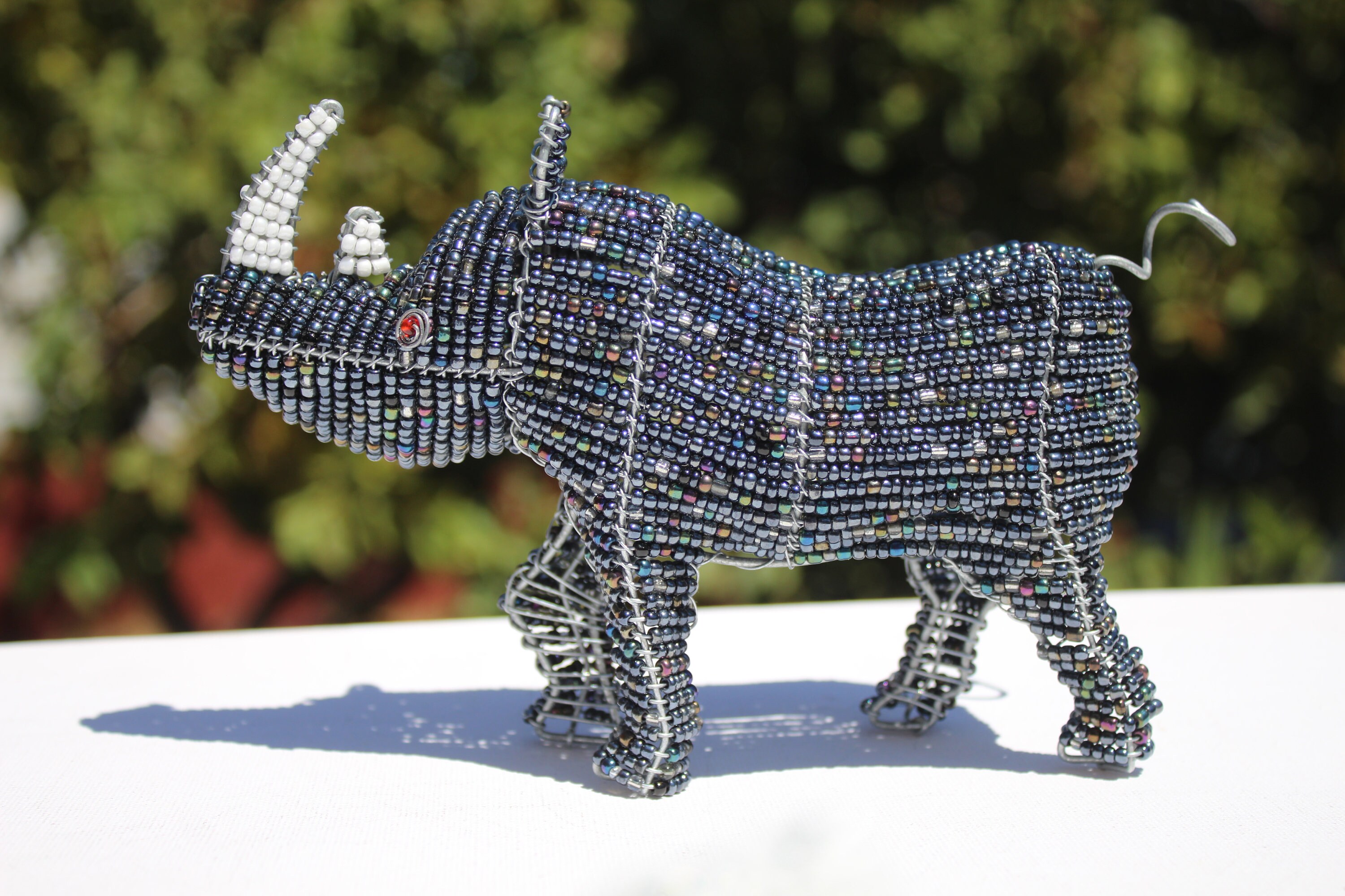 南アフリカ発 鉱石で出来た貴重なサイの置物 60～70年代 南アフリカ発 鉱石で出来た貴重なサイの置物 60～70年代