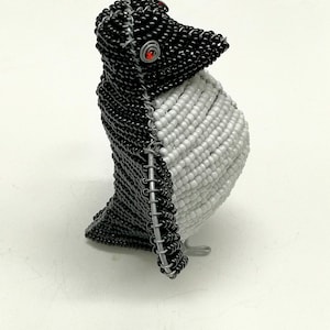 Penguins beads and wire figurines. Beaded African Handmade Artwork. Home or office Interior Decor, Express Shipping Worldwide