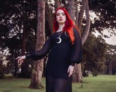 Sansa Dress, Alternative, Gothic, Evening Wear, Formal Wear, Maxi Dress, Game of Thrones, Dramatic, Black, Full Sleeve, Lace