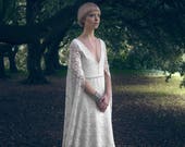 Stormborn Wedding Dress, Bridal, Alternative, Edgy, Dramatic, Lace, Ivory, Pearl, Game of Thrones, Daenerys, Gothic