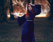 Winterfell Dress, Bridesmaid, Bridal, Edgy, Maxi Dress, Dramatic, Velvet, Game of Thrones, Blue, Evening Wear, Formal Wear, Retro