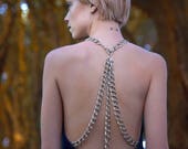 Breaker of Chains Dress, Bridal, Bridesmaid, Alternative, Edgy, Game of Thrones, Blue, Velvet, Chains, Low Back, Evening Wear, Formal Wear