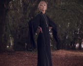 Cersei Dress, Gothic, Maxi Dress, Black, Game of Thrones, Alternative, Dramatic, Evening Wear, Formal Wear, Edgy, Glitter, Cape