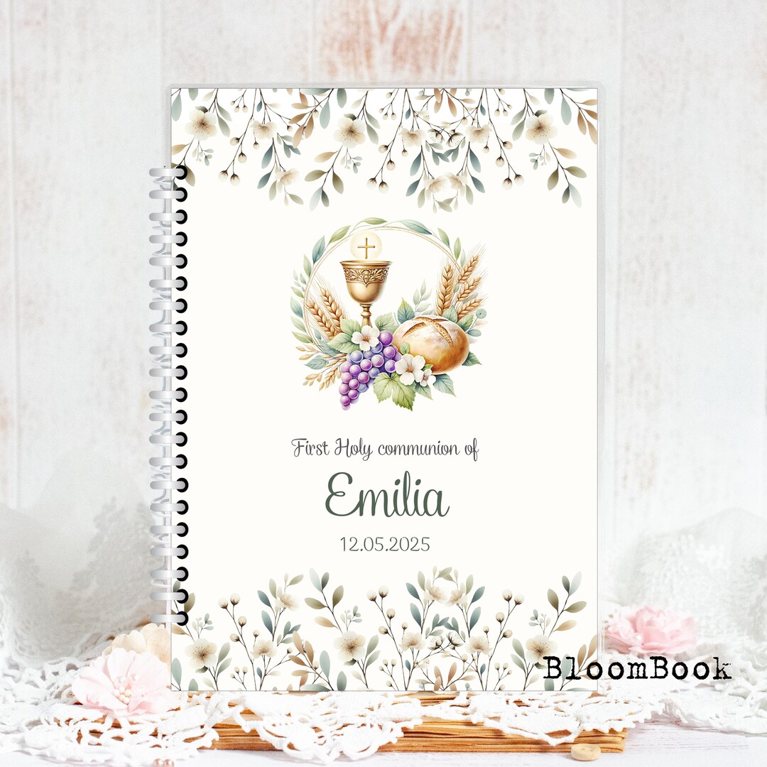 Personalized First Communion Album, Customizable Guest Book, Keepsake ...