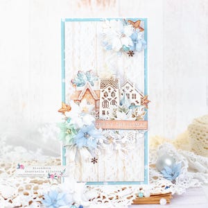 Cartolina di Natale fatta a mano | Buon anno | Scrapbooking | Biglietto d'auguri | 3D | Carta di Babbo Natale | Creazione di carte