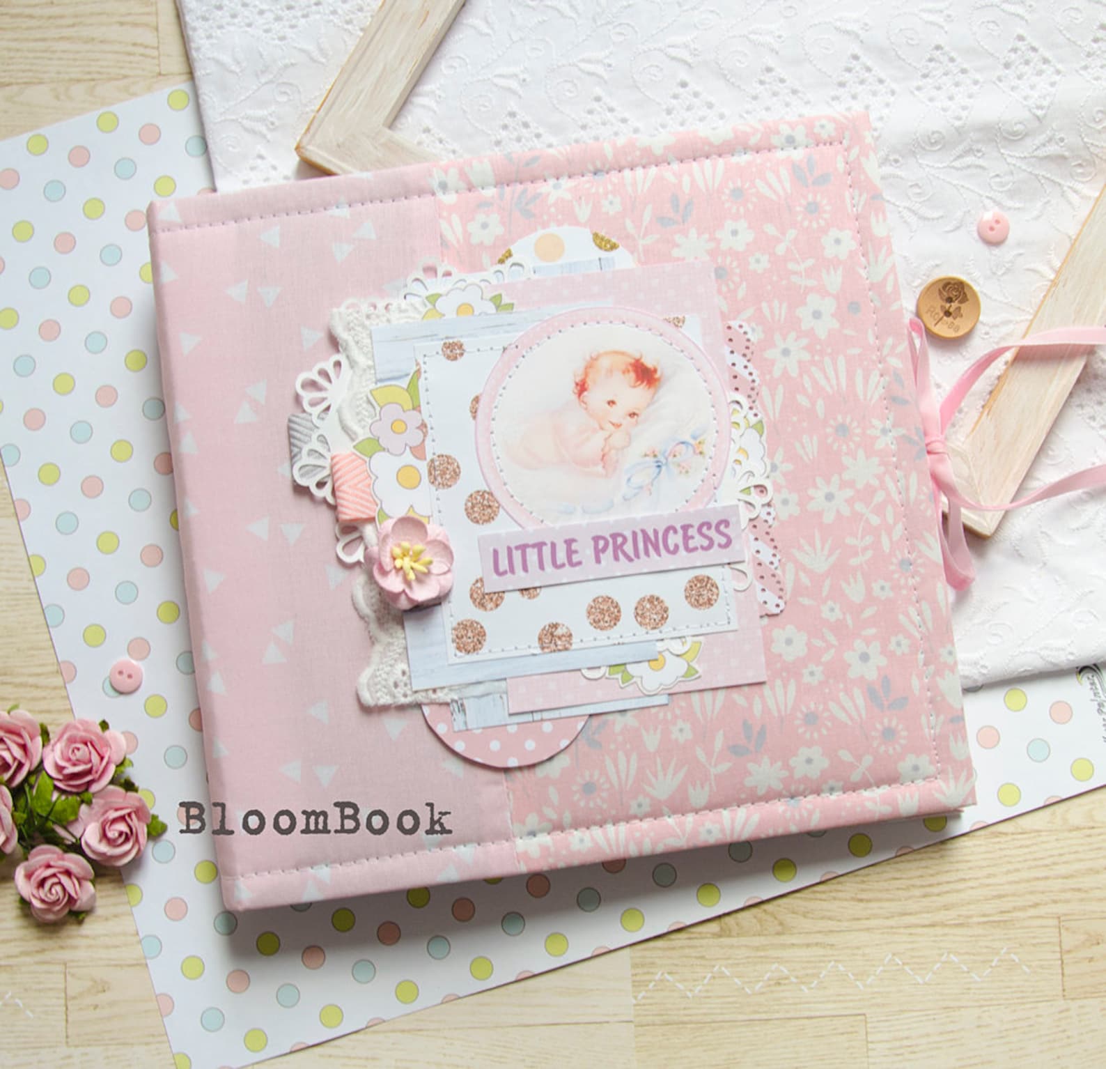 Personalized Baby Girl Photo Album Scrapbook Album Baby Etsy