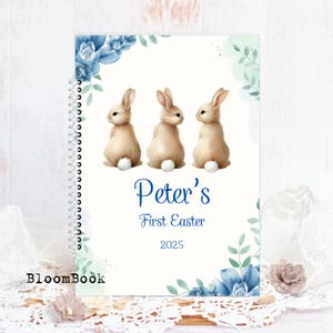 Album fotografico personalizzato per la prima Pasqua con coniglietti, libro degli ospiti personalizzato per Pasqua, album con coniglietti pasquali, regalo personalizzato per bambini, primo regalo di Pasqua