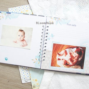 álbum de bebé personalizado, Libro de recuerdos de bebé personalizado para un niño el nacimiento hasta los 1 año, libro de registro de bebé imagen 6