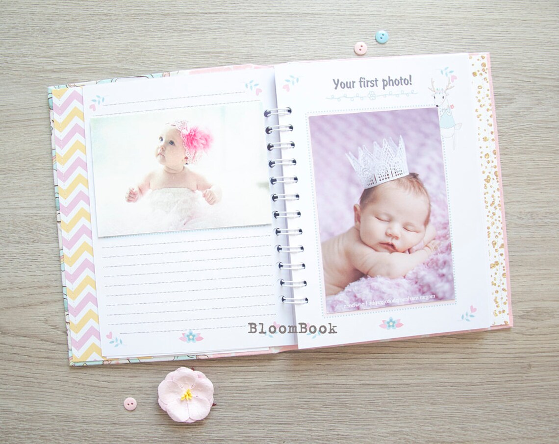 Personalized shabby baby book girl Baby photoalbum Etsy
