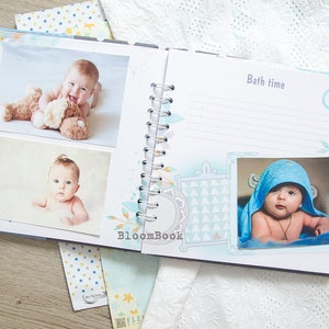 álbum de bebé personalizado, Libro de recuerdos de bebé personalizado para un niño el nacimiento hasta los 1 año, libro de registro de bebé imagen 7