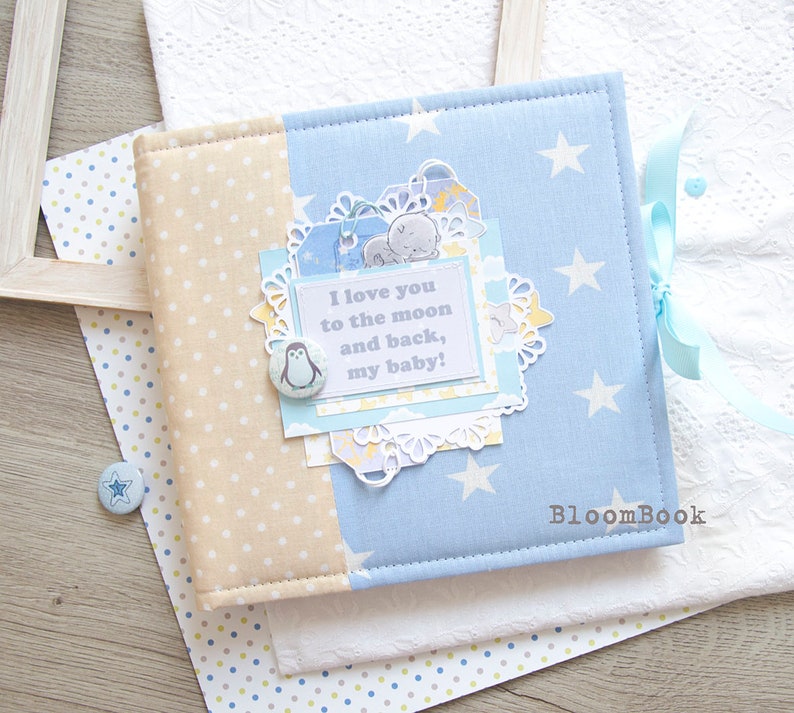 Personalized Baby Memory Book Boy Scrapbook Baby Album Baby Etsy