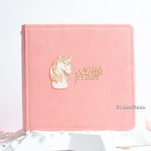 Princess photo album, Baby girl photo album, Scrapbooking album, Keepsake baby album, Unicorn photo album, Baby shower gift, New baby album