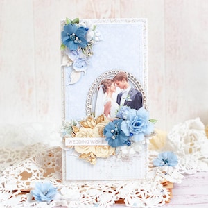 Handgefertigte Hochzeitskarte, individuelle personalisierte Karte, Umschlag für Geldgeschenk, Scrapbook 3D-Karte, Hochzeitseinladung, Luxus-Hochzeitskarte