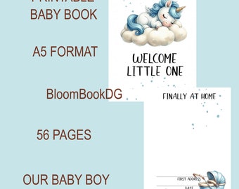 Nuestro libro para bebés, páginas imprimibles de libros para bebés, jpeg de libros para bebés, libro de hitos para bebés, diario para bebés, descarga instantánea, libro digital para bebés