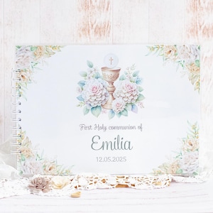 Album personalizzato per la prima comunione A4, libro degli ospiti personalizzabile, ricordo per battesimo, battesimo, prima comunione, album fotografico personalizzabile