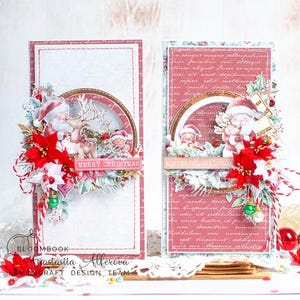 Cartes de Noël faites à la main | Bonne année | Scrapbooking | Carte de vœux | 3D | Carte du Père Noël | Fabrication de cartes
