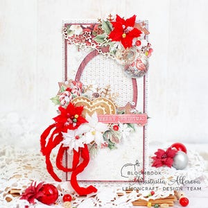 Cartolina di Natale fatta a mano | Buon anno | Scrapbooking | Biglietto d'auguri | 3D | Carta di Babbo Natale | Creazione di carte | Busta per soldi