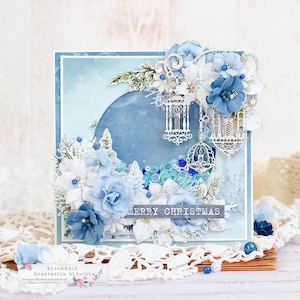 Cartolina di Natale fatta a mano | Buon anno | Scrapbooking | Biglietto d'auguri | 3D | Carta di Babbo Natale | Carta shaker