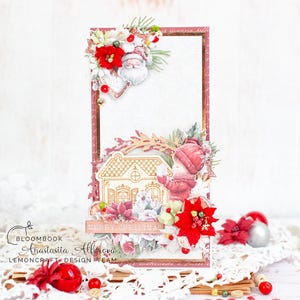 Cartolina di Natale fatta a mano | Buon anno | Scrapbooking | Biglietto d'auguri | 3D | Carta di Babbo Natale | Creazione di carte