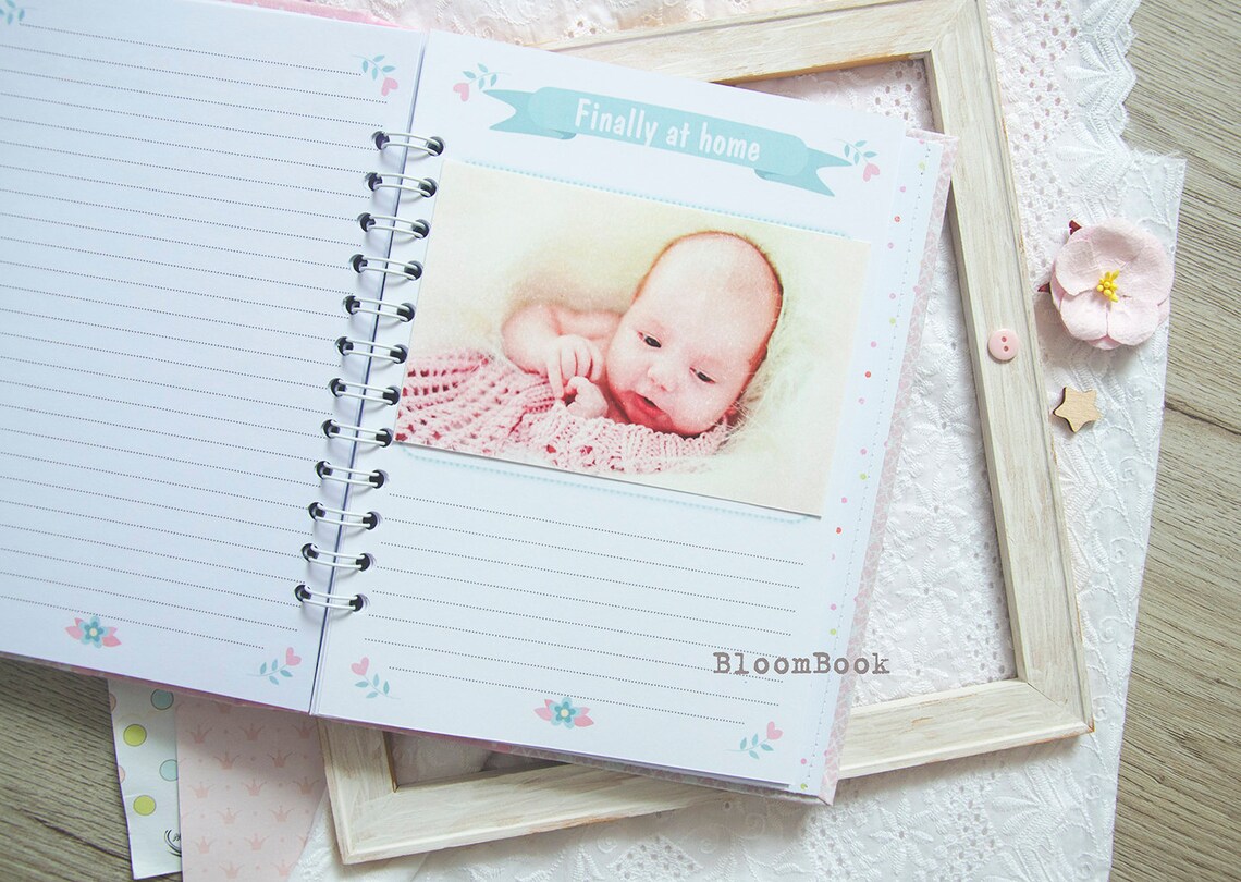 Personalized Baby Memory Book Girl Personalized Girl Photo Etsy