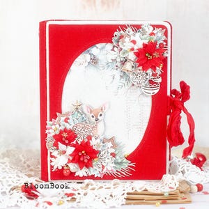 Handgemaakt kerstalbum, plakboekalbum, uniek junkdagboek, kerstcadeau, A5 junk journal, december dagelijks, scrapbook kerstdagboek