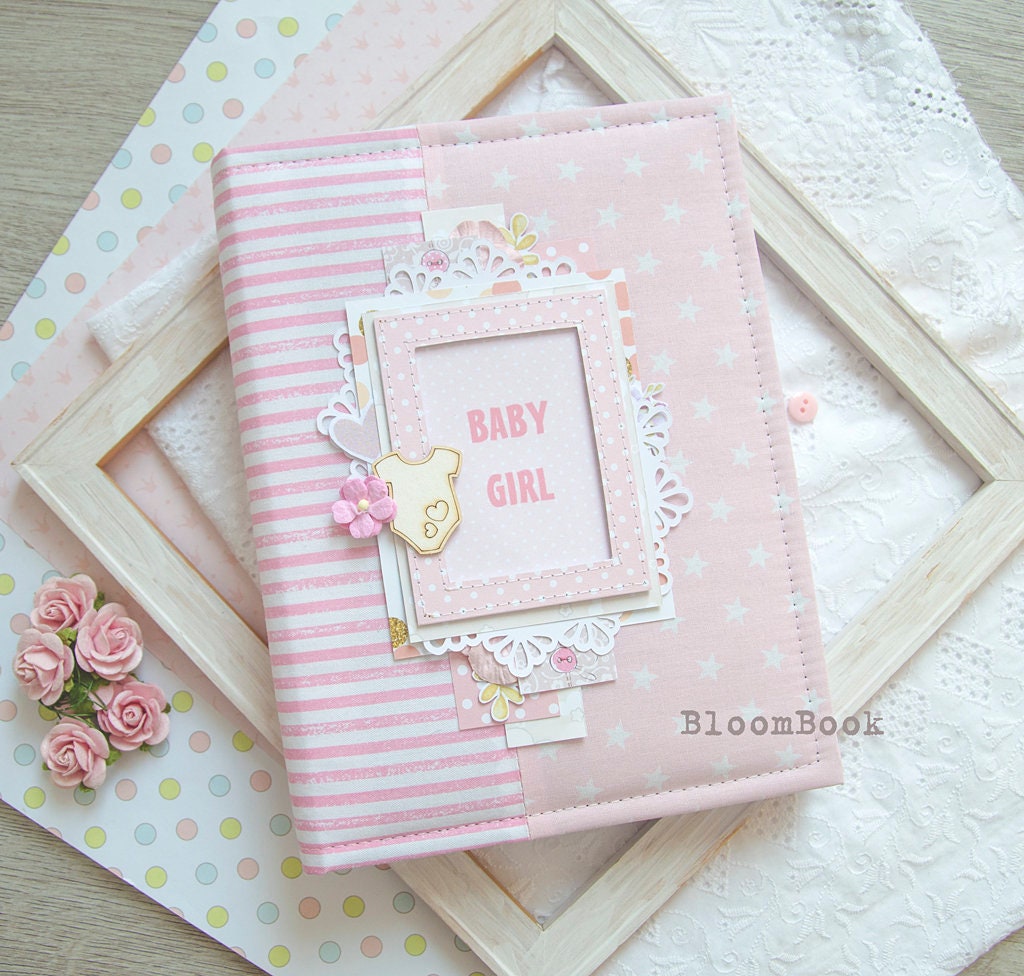 Personalized Baby Memory Book Girl, Confirmation, Baby Tagebuch Mädchen