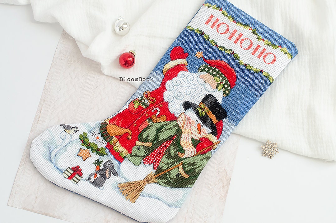 Kit Broderie DIY Bas De Noël Saint Nicolas Dimensions - Neuf, Activité Créative Fêtes