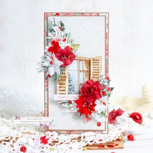Cartolina di Natale fatta a mano | Buon anno | Scrapbooking | Biglietto d'auguri | 3D | Carta di Babbo Natale | Creazione di carte | Busta per soldi