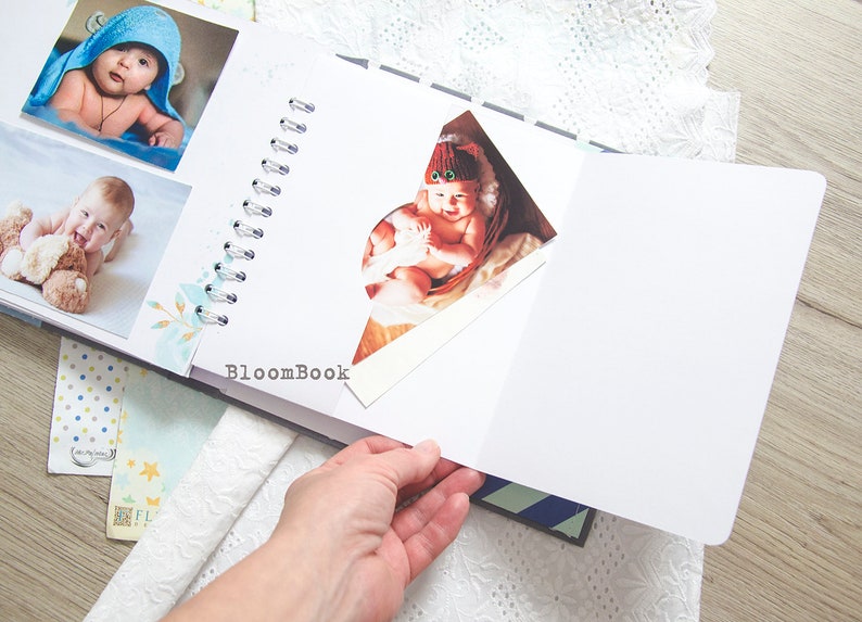 álbum de bebé personalizado, Libro de recuerdos de bebé personalizado para un niño el nacimiento hasta los 1 año, libro de registro de bebé imagen 9