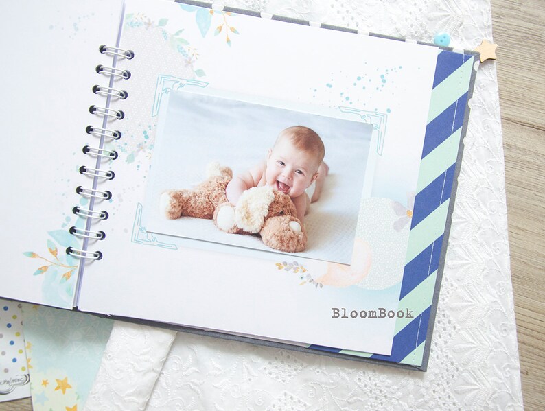 Personalized Baby Memory Book Boy Scrapbook Baby Album Baby Etsy