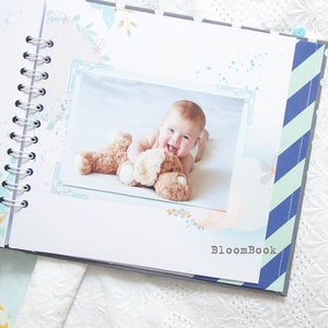 álbum de bebé personalizado, Libro de recuerdos de bebé personalizado para un niño el nacimiento hasta los 1 año, libro de registro de bebé imagen 8